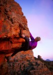 Bouldering in the early morning light