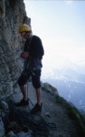 John on a typical Dolomites ledge