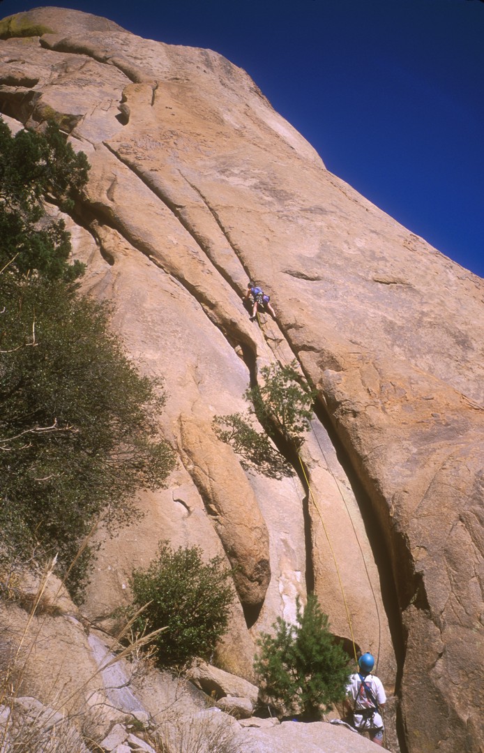 Dennis leads the 5.8 cracks on the first pitch of Moby Dick