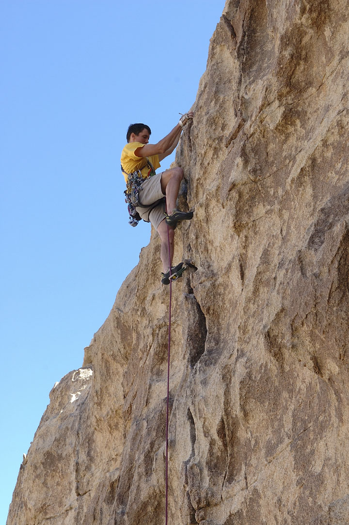The climbing eases near the top of the route