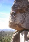 Working through the crux of the Southwest Corner, a spectacular easy route on the Headstone
