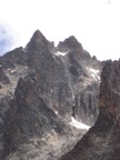 Diamong Ice Couloir and the twin summits of Mt. Kenya