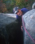 John stuff himself into a crack on the final moves of Zag