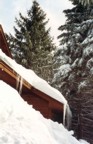 Winter '93 -- deep snow nearly to the roof of the back porch