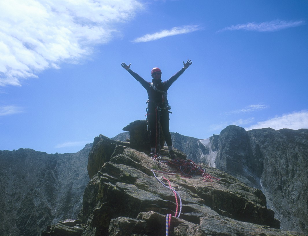 Nikos triumphant on the summit