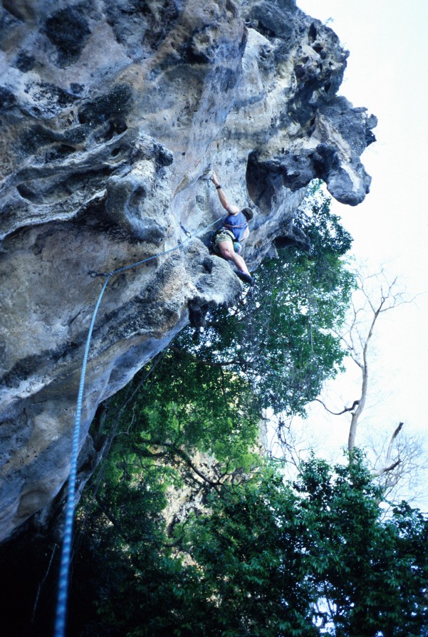 The first route we did in Thailand was a steep one -- Maui Thai