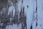 Spectacular climbing on the 100' free standing ice column