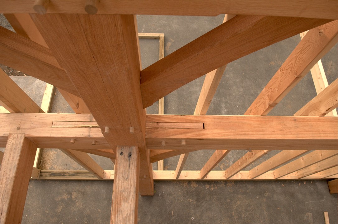 Cool spline holds together a complex joint in the timber frame