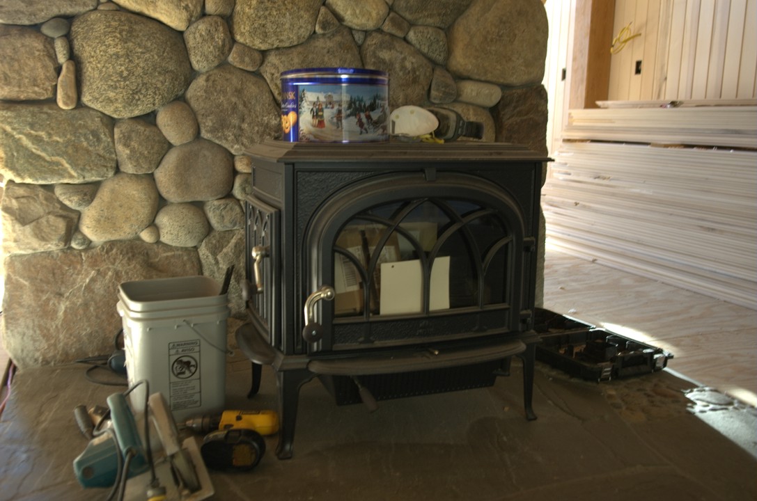 The wood stove prior to installation