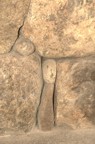 Closeup of embedded river stones