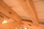 Another shot of the maple ceiling and red oak timber frame