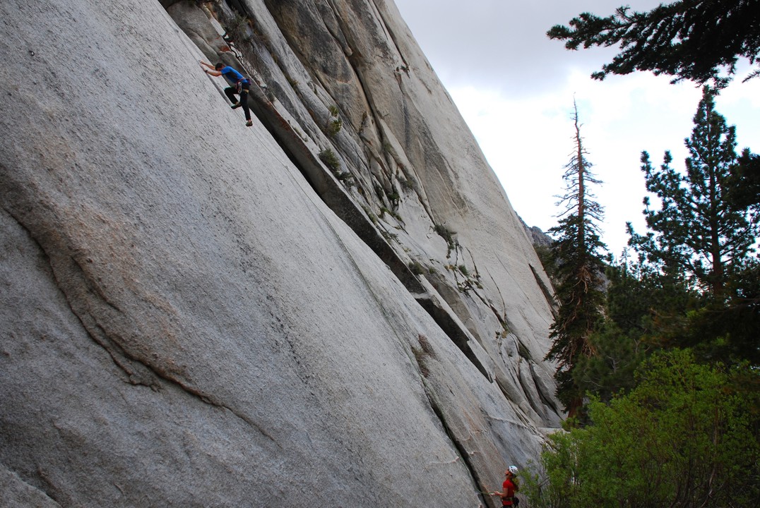Slippery friction; our first route at Whitney Portal