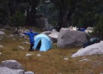 Camping in the alpine meadows of the Cirque of the Towers