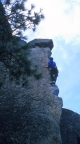 Climbing an arete in Icicle Creek Canyon