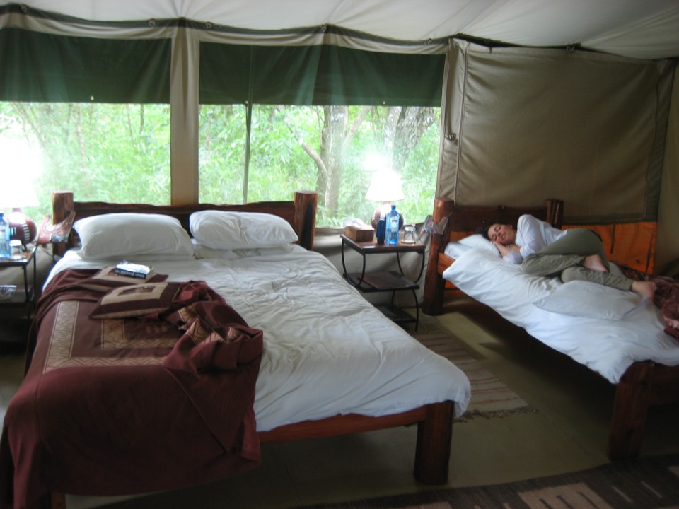 Our tent at Kicheche, perhaps the most comfortable place we stayed in Africa