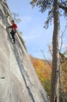 This route follows a right-curving overlap with the crux right off the ground