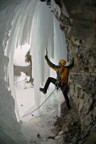 First ascent of Sockeye -- to preserve the ice column, Griz bridges from the rock